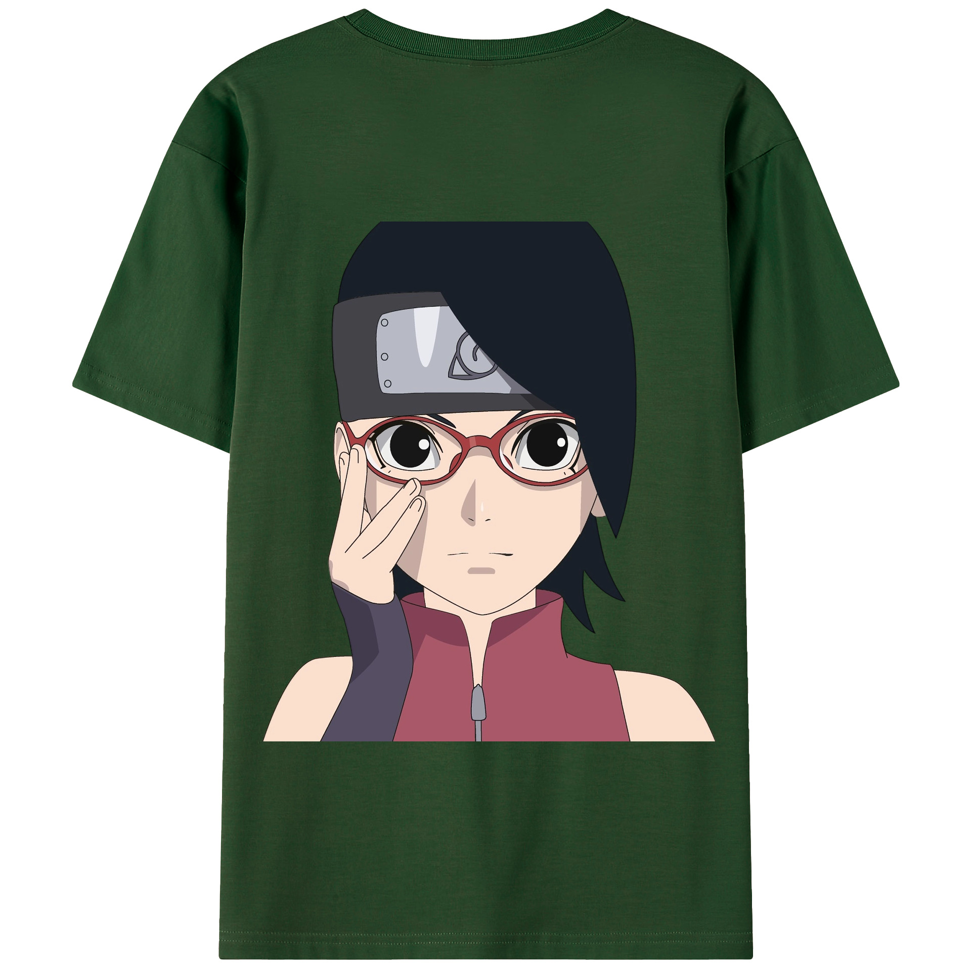 （画像用） NARUTO -ナルト- うちは サラダ Uchiha Sarada 綿100％半袖Tシャツ（背面プリント）